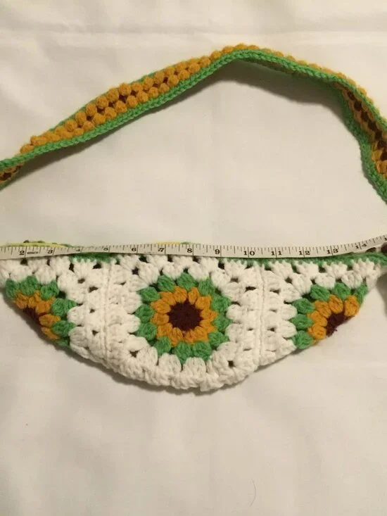 New Handmade Crochet Granny Square Tote Bag Crossbody Bag Women’s Shoulder Bag - Picture 5 of 7